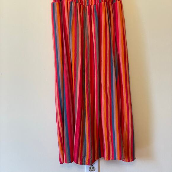 Torrid 1 maxi stripe dress multicolor festival carnival summer ruffle pink - Picture 3 of 8